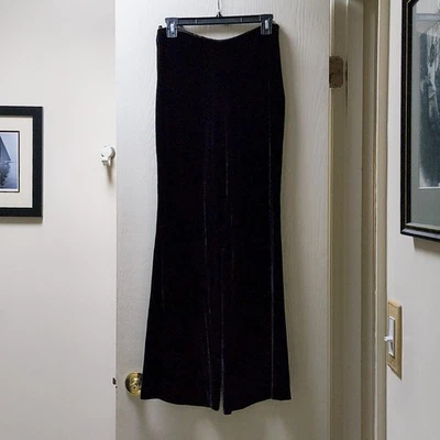 Pantalones de vestir de terciopelo negro talla 2 CASA BLANCA MERCADO NEGRO 82% rayón/18% seda Foto 1 de 4