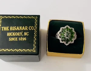 Vintage D’Joy 925 Sterling Silver Aprx 3ct Chrome Diopside Cocktail Ring Size 8 - Bild 1 von 9
