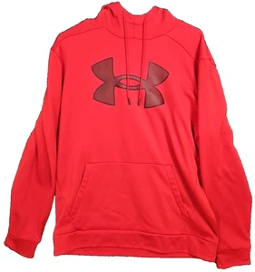 Under Armour Hombre Rojo Grande Coldgear Sudadera con Capucha Pullover Polar - Imagen 1 de 7