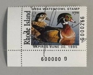 1994 Rhode Island State Duck Stamp - Governor  Hand Signed - Picture 1 of 2
