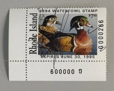 1994 Rhode Island State Duck Stamp - Governor  Hand Signed - Image 1 of 2