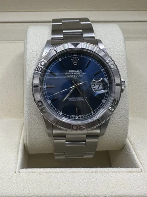 Rolex SS DateJust Turn O Graph "Thunderbird"  Factory Dial-18k WG Bezel. - Image 1 of 4