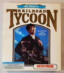 1990 Railroad Tycoon Sid Meier Floppy Disk IBM Micro PC Video Game Complete CIB - Picture 1 of 4
