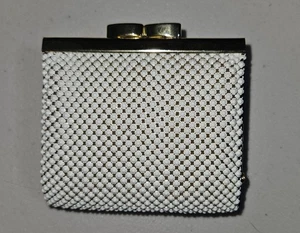 Cartera cambiadora vintage Petite Whiting & Davis malla con cuentas marfil dorado - Imagen 1 de 7