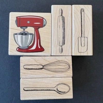 Juego de 5 utensilios para hornear Stampabilities batidor rodillo panadería sello de goma Foto 1 de 4