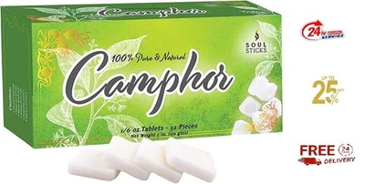 Natural Camphor Blocks - Camphor Tablets (150 Gram, 32 Tablets) for Aromatherapy - Image 1 of 4