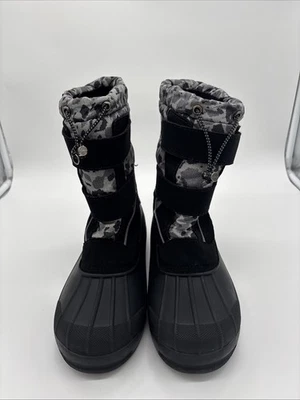 Lands End Black And Gray Kids Snow Boots . Youth Size 5 ￼ - Image 1 of 4