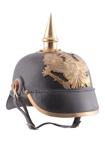 Prussian Pickelhaube Helmet 1889 – Leather & Brass German Infantry Replica - Imagen 1 de 3