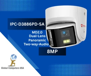 Cámara IP POE de doble lente IPC-D3886PD-SA ANPVIZ 8 MP audio bidireccional panorámica MD2.0 - Imagen 1 de 2