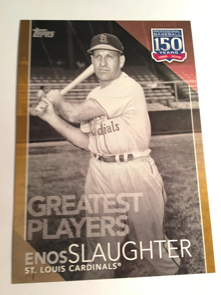 2019 Topps Greatest Players Jumbo 5x7 Enos Slaughter Cardinals GP42 02/10 - Image 1 of 1