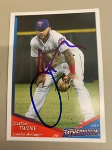 Justin Twine 2019 JACKSONVILLE JUMBO SHRIMP Signed Card - Picture 1 of 1