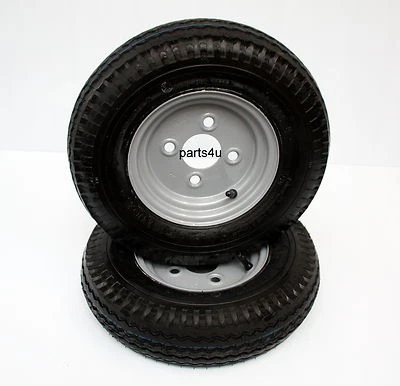 2x Komplettrad 4.80 / 4.00-8 index 70M 8Zoll Anhänger Rad Reifen Felge Deli Tire - Bild 1 von 4