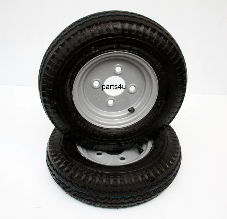 2 Stück Komplettrad 4.80 / 4.00-8 62M 8-Zoll Anhänger Rad Reifen Felge Deli Tire - Bild 1 von 4