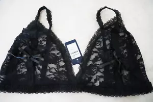 CITY CHIC Plus Size XXL / 24 Bralette Lace Bra Black Open Cup Lingerie Sexy - Picture 1 of 15