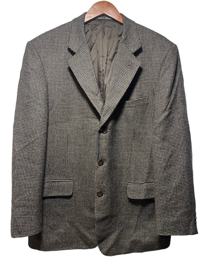 Blazer vintage años 90 Joseph Feiss pata de gallo mezcla de lana para hombre talla 44R Foto 1 de 4