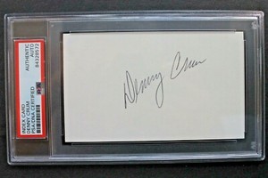 Denny Crum (d.2023) Louisville Cardinals Coach HOF Autograph 3x5 Index Card PSA