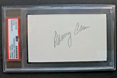 Denny Crum (d.2023) Louisville Cardinals Coach HOF Autograph 3x5 Index Card PSA - Image 1 of 3