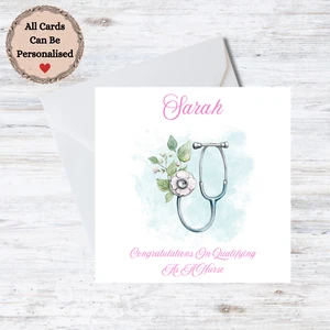 Personalised Nurse Card - Qualifying Congratulations Customisable Name - Picture 1 of 1