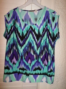 CHICO'S EASYWEAR MAJOR SWAY UMA KURZÄRMLIGES OBERTEIL NEU MIT ETIKETT CHICOS 1 S/M - Bild 1 von 2