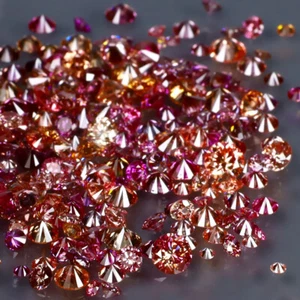 0,42 ct (9 pz) taglio tondo (2 x 2 mm) CVD diamante rosa VS diamante coltivato in laboratorio - Foto 1 di 3