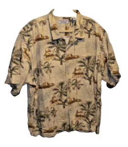 BOCA CLASSICS Shirt Mens Size XXXL Brown Hawaiian Style Button Front 100%Cotton - Picture 1 of 8