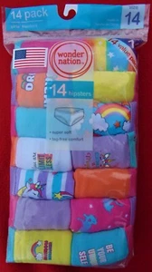 WONDER NATION ~ GIRL'S 14 PAIR HIPSTER'S ~ SIZE 14 ~ BRAND NEW/ NEVER OPENED - Picture 1 of 4