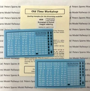 Old Time Workshop 4835 Somerset und Dorset Fracht Schriftzug Aufkleber Spurweite OO - Bild 1 von 1
