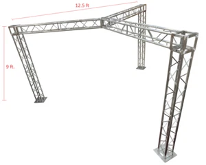 Trade Show Booth Triangle Shape 9 ft H X 12.5ft L X 12.5ft W Box Truss Aluminum - Picture 1 of 1