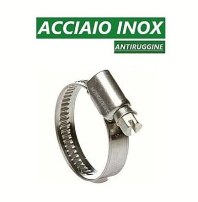 FASCETTE STRINGITUBO IN ACCIAIO INOX W4 ANTIRUGGINE MISURE TUBO DA MM.8 A MM.200 - Immagine 1 di 4