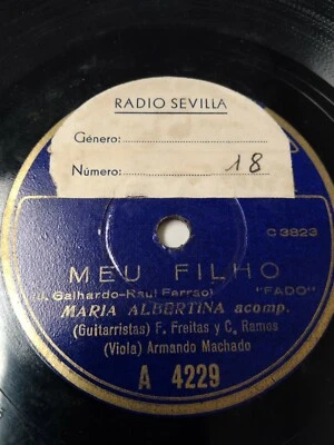 María Albertina FADO Portugal 78 RPM with Viola & Guitar. Recorded in Spain - Image 1 of 4