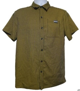 Camisa Kreeps Personalizada Hombre Talla Pequeña Amarilla Negra A Cuadros Guinga Abotonada - Imagen 1 de 8