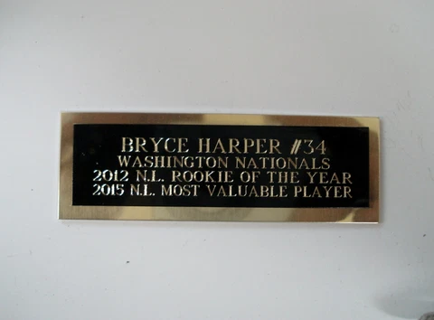 Bryce Harper Autograph Nameplate For A Baseball Ball Cube Or Card Plaque 1 X 3 Cover