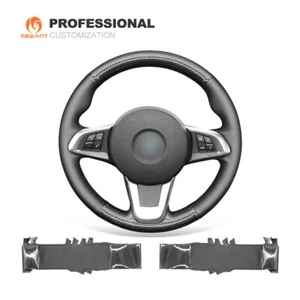 MEWANT Carbon Fiber Genuine Leather Car Steering Wheel Cover for BMW Z4 E89 - Imagen 1 de 10