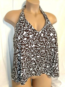 New Womens Anne Cole Tankini Swimsuit Halter Sz 24W Brown Floral NWT $72 - Picture 1 of 5