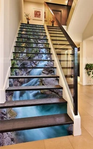 3D White Creek 322 Treppensteigerungen Dekoration Foto Wandbild Vinyl Aufkleber Tapete - Bild 1 von 5