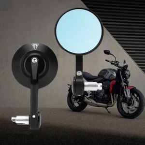 Retro Round Mirror Rearview Mirror, Handle Mirror CNC For Triumph Trident 660 - Picture 1 of 6