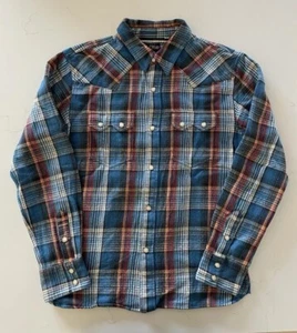 The Flat Head Crazy Check Snap Flannel Shirt Size 38 Medium - Picture 1 of 9