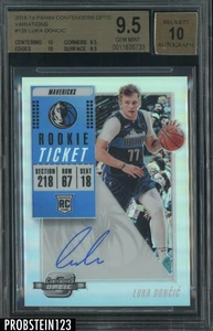 2018-19 Contenders Optic Prizm Rookie Ticket Luka Doncic RC AUTO BGS 9.5 w/ 10