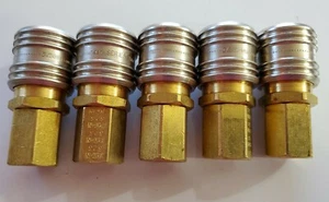 5 EATON HANSEN SERIES 1000 QUICK CONNECT COUPLER BODY 1/4" Brass FREE SHIPPING - Picture 1 of 3