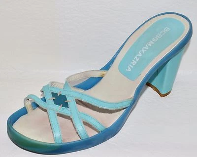 SANDALIAS BCBG MAX AZRIA TALLA 5,5 M PLATAFORMA CUERO AZUL Foto 1 de 4