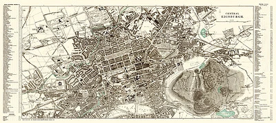 Edinburgh City Map from 1908 Vintage Print Poster (Ward, Lock & Co.) - Image 1 of 3
