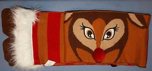 Rudolph The Red Nosed Reindeer Scarf NWT Christmas Holiday Embellished Wrap Fun - Picture 1 of 4