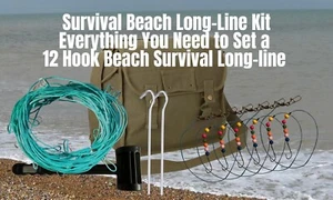 12 Hook Flounder/Dab Survival Long-line Kit With Clip On Hook Snoods 28 Inches - Picture 1 of 4