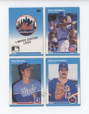1987 Fleer Wax Box Bottoms Complete Panel New York Mets Ryne Sandberg Logo HOF