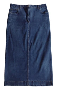 Women's 12 French Dressing Maxi Long Modest 5 Pocket Blue Jean Skirt - Foto 1 di 7
