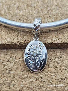 Authentic 925 Sterling Silver MY WISH Wishflower Dangle European Charm Bead - Picture 1 of 4