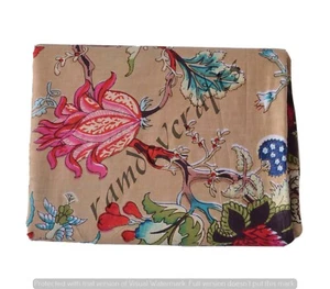 Indian Cotton Hand Block Floral Print Dressmaking Running Craft 10 Mtr Fabric - Picture 1 of 5