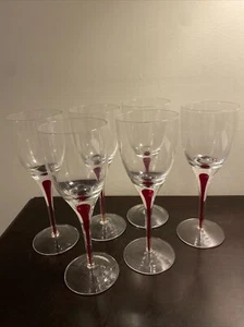 PIER 1 PIC72 CLEAR RED TEARDROP. 8 3/4 BY 3" SET OF SIX - Bild 1 von 6