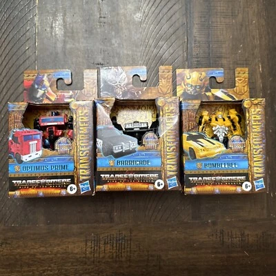 Transformers Rise of the Beasts Autobots Unite BUMBLEBEE OPTIMUS PRIME BARRICADE - Image 1 of 2
