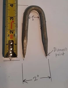 Menge (4) Sehr große verzinkte Stahlkabel/Kettenklammern, 4" lang x 2" breit - Bild 1 von 3